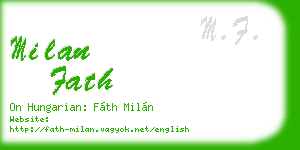 milan fath business card